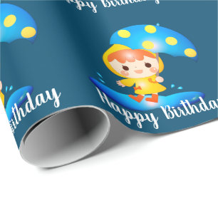 Papel De Regalo Chica bailando bajo la lluvia