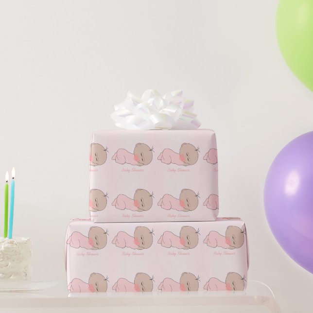Papel De Regalo Chica bebé fiesta de bebé (Regalos de fiesta)