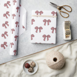 Papel De Regalo Chica Bebé Niña Ducha Preppy Rosa Rojo Patrón de L