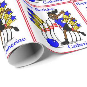 Papel De Regalo Chica Bowling 1 regalo de cumpleaños personalizado