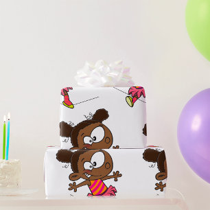 Papel De Regalo Chica caminando sobre una cuerda floja