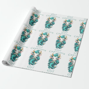 Papel De Regalo Chica Capricornio Sirena Thunder_Cove