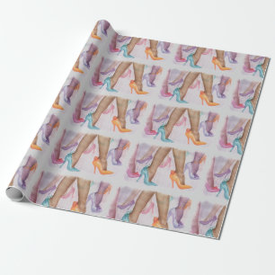 PAPEL DE REGALO CHICA COLORIDO HI HEELS WRAPPER PAPER