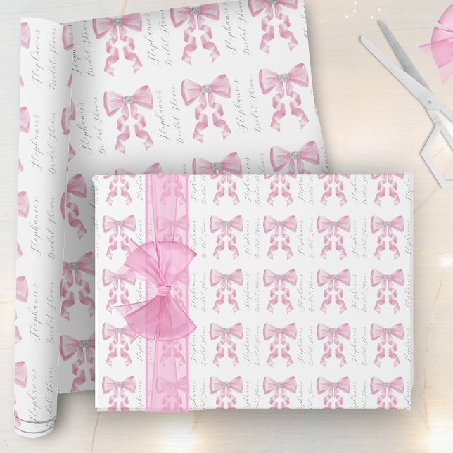 Papel De Regalo Chica con lazo rosa glamour Despedida de soltera (Subido por el creador)