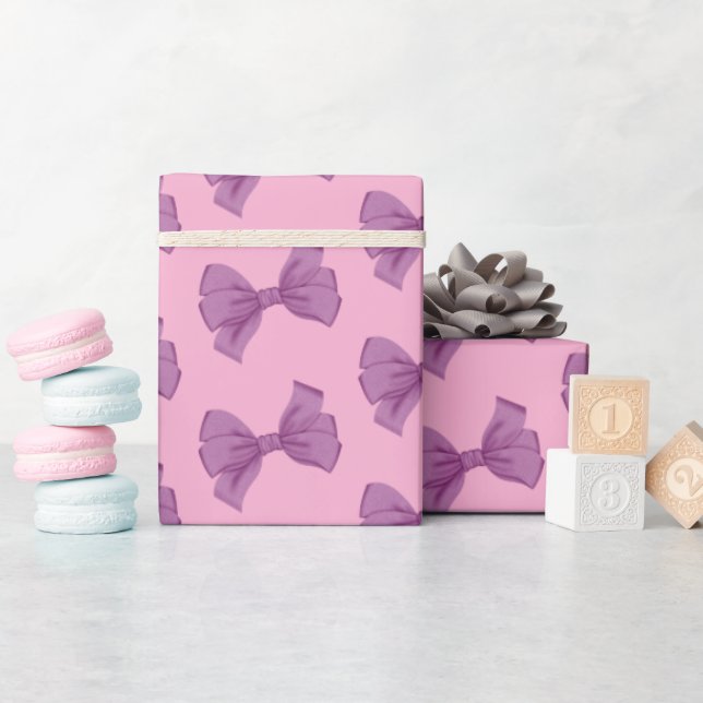 Papel De Regalo Chica Cumpleaños Rosa Morado Arco Bebé (Baby Shower)
