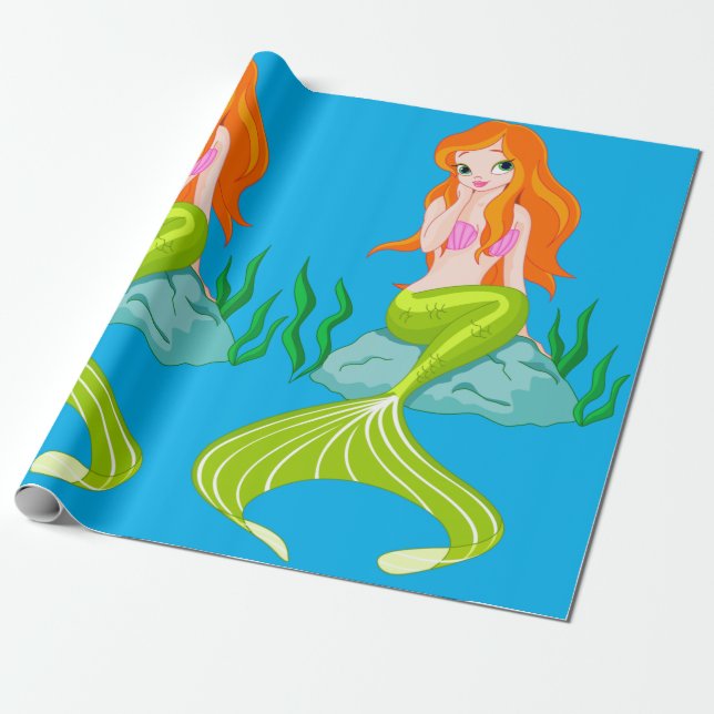 Papel De Regalo Chica Cute Mermaid (Desenrollado)