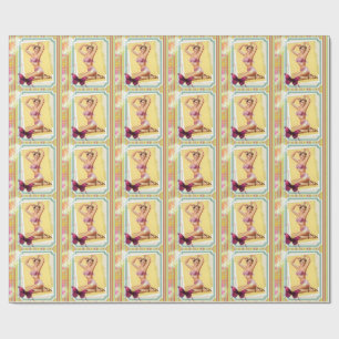 Papel De Regalo Chica de anclaje retro