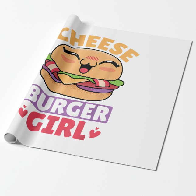 Papel De Regalo Chica de Cheeseburger, Mujeres Hamburguesas y Chee (Desenrollado)