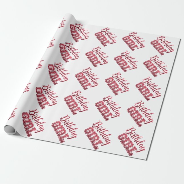 Papel De Regalo Chica de cumpleaños (Desenrollado)