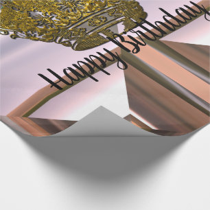 Papel De Regalo Chica de cumpleaños de la Corona de la Princesa