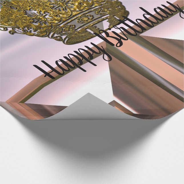 Papel De Regalo Chica de cumpleaños de la Corona de la Princesa (Esquina)