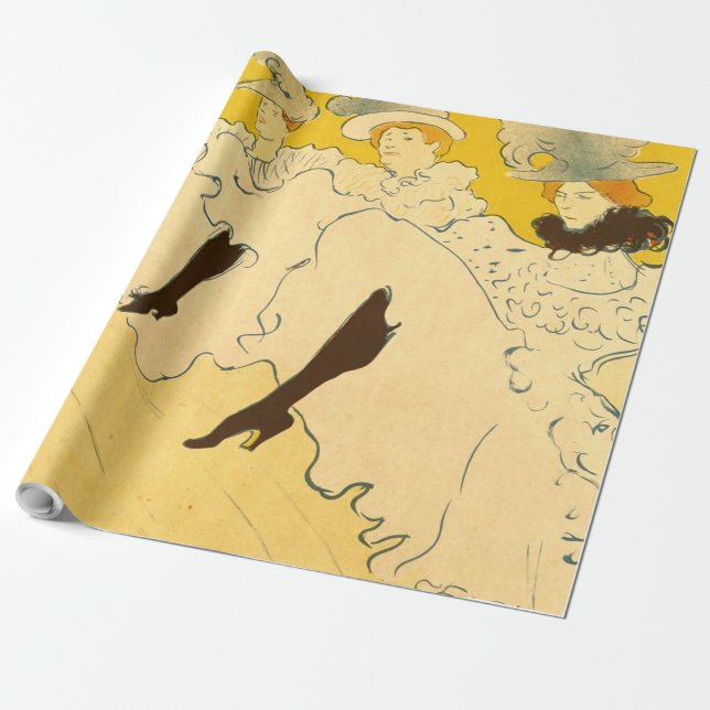 Papel De Regalo Chica de danza amarilla Toulouse Lautrec Poster (Desenrollado)