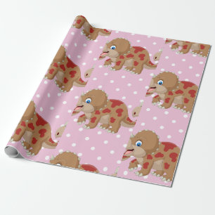 Papel De Regalo Chica de Dinosaur Guay Triceratops