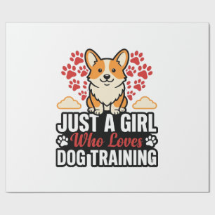 Papel De Regalo Chica de Entrenamiento de Perros Corgi Camiseta Di