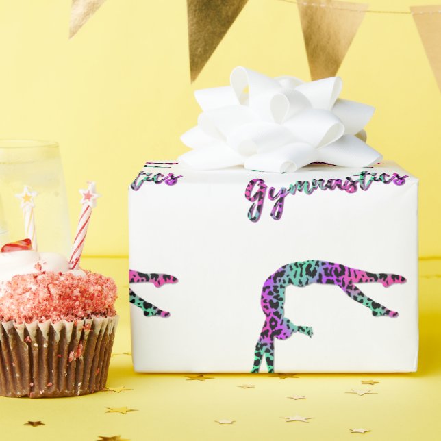 Papel De Regalo Chica de Gimnasia Salvaje | Gimnasia de impresión  (Fiesta de cumpleaños )