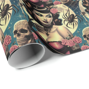 Papel De Regalo Chica de Gótico de color blanco