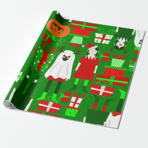 Papel De Regalo chica de gótico navidades de halloween fantasma