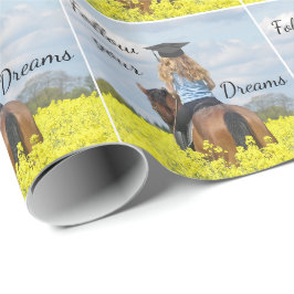 Papel De Regalo Chica De Graduación Occidental En Caballo