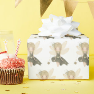 Papel De Regalo Chica De Hadas Pixistas Con Estrellas