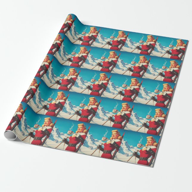 Papel De Regalo Chica de invierno de época (Desenrollado)