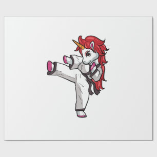 Papel De Regalo Chica de Karate Unicornio Taekwondo Jiu Jitsu MMA