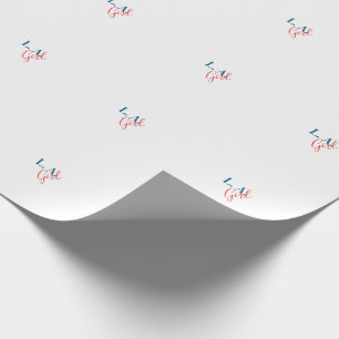 Papel De Regalo Chica de L. A. Los Ángeles minimalista moderno sim