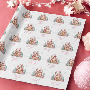 Papel De Regalo Chica de la casa Gingerbread Primer Fiesta de Cump