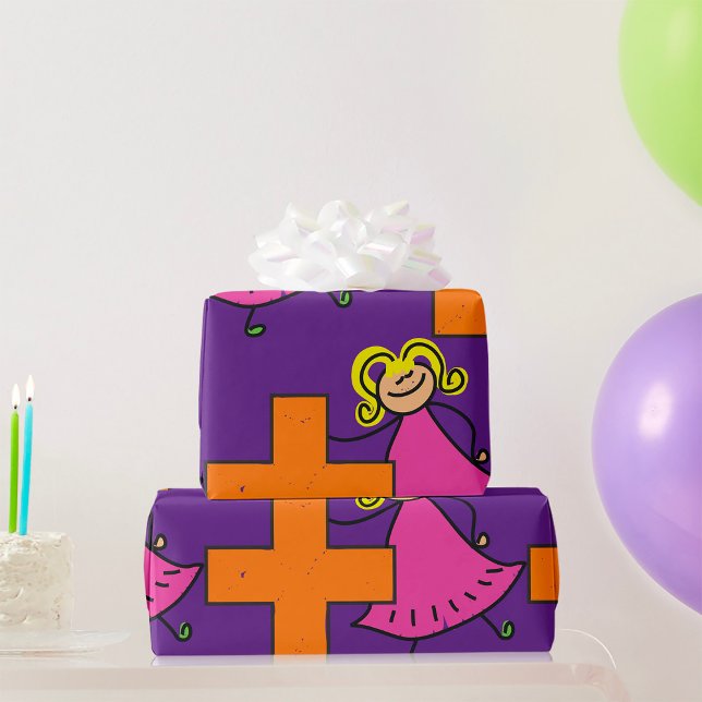 Papel De Regalo Chica de la figura de palo con Rótulo Plus (Subido por el creador)