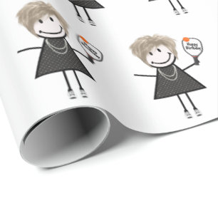 Papel De Regalo Chica de la figura del palo de bola
