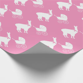 Papel De Regalo Chica de Llama Rosa Cute Baby Shower