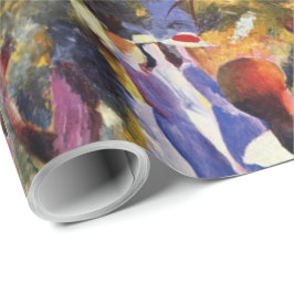 Papel De Regalo Chica De Macke De Agosto Vintage En El Campo