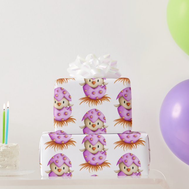 Papel De Regalo Chica de odio de pájaros rosados lindo Baby Shower (Regalos de fiesta)