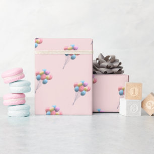 Papel De Regalo Chica de Oso y Globos