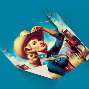 Papel De Regalo Chica de Rodeo Antiguo
