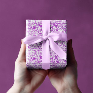 Papel De Regalo Chica de tipografía de guiones púrpura de negrita