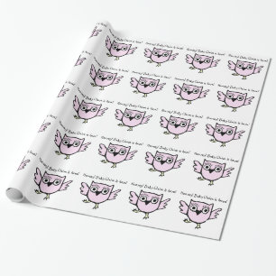 Papel De Regalo Chica del rosa del búho del bebé del baile