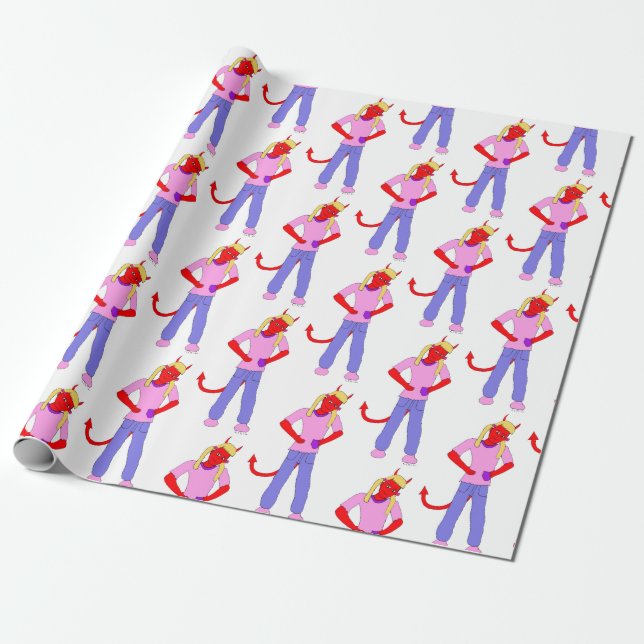 Papel De Regalo chica diablo (Desenrollado)