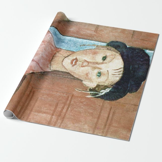 Papel De Regalo Chica en un Gorra, Modigliani (Desenrollado)