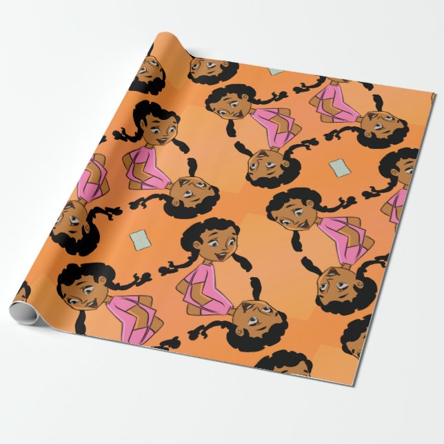 Papel De Regalo Chica étnico con Personalizado trenzado (Desenrollado)