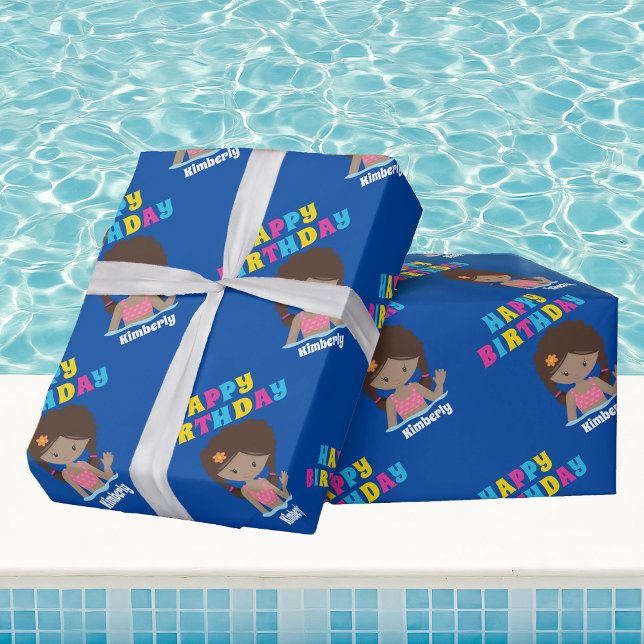 Papel De Regalo Chica Fiesta Personalizado afroamericano cumpleaño (Subido por el creador)