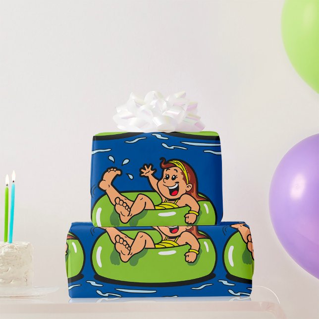 Papel De Regalo Chica Flotando En Un Tubo Interior (Subido por el creador)