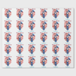 Papel De Regalo Chica hippie patriótico Thunder_Cove