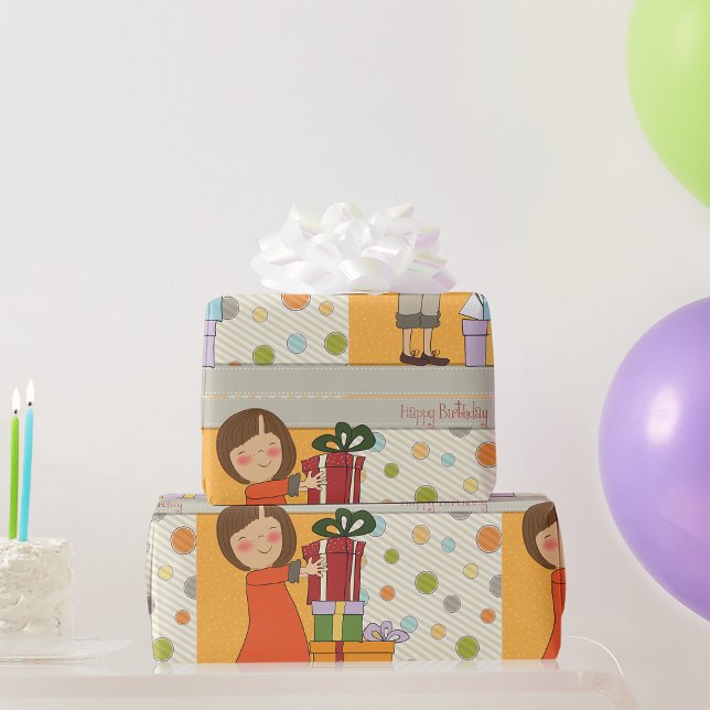 Papel De Regalo Chica joven Feliz cumpleaños (Subido por el creador)