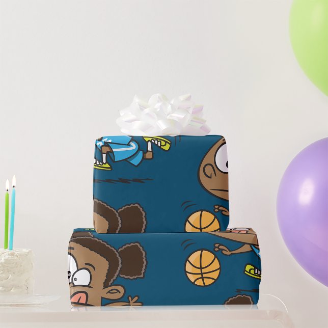 Papel De Regalo Chica jugando básquetbol (Subido por el creador)