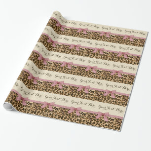 Papel De Regalo Chica Leopard Print Baby Pink Bow