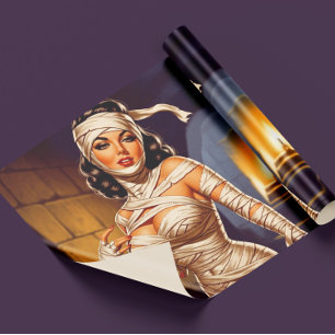 Papel De Regalo Chica momia vintage pin-up