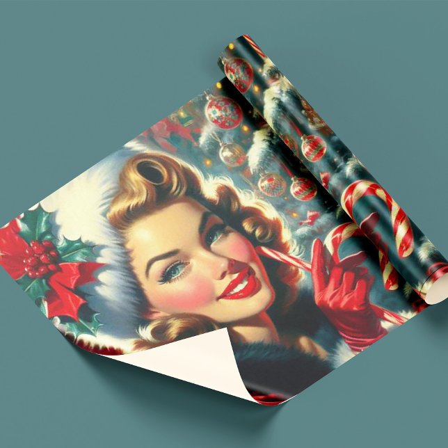 Papel De Regalo Chica navideño vintage (Subido por el creador)