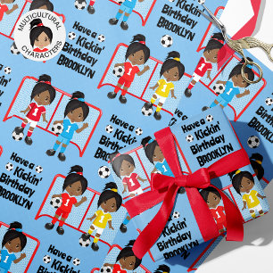 Papel De Regalo Chica negro Cumpleaños personalizado