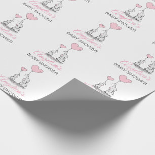 Papel De Regalo CHICA personalizado del elefante rosado de BABY