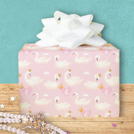 Papel De Regalo Chica personalizado Princesa de Cisne Real Cumplea